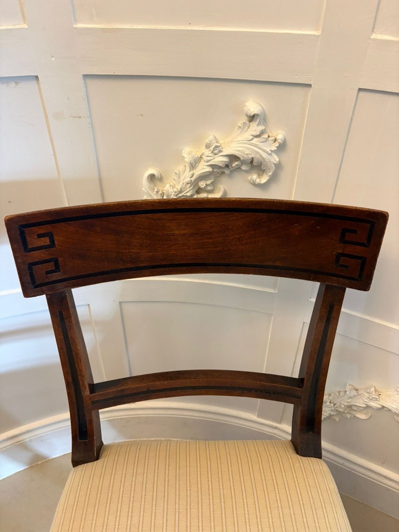 Antique English Regency Mahogany Klismos Dining Side Chairs – Pair - Image 13